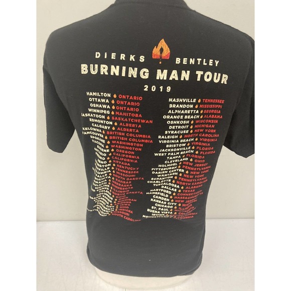 Dierks Bentley Burning Man 2019 Tour Black T-Shirt Size M Country Music Concert - Picture 4 of 5